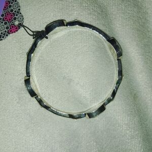 Silver Geometric Bangle Bracelet